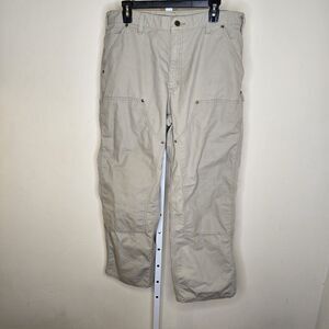 Carhartt Men's Beige Dungaree Fit Double Knee Carpenter Pants 36x30 (35x29)